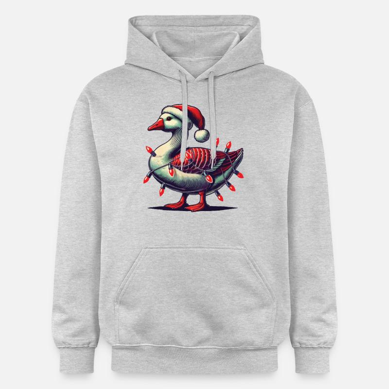 Noël drôle oie maladroite - Sweat à capuche Softstyle® Gildan Unisexe - gris clair chiné
