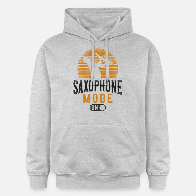 Saxophone Mode saxophone activé - Sweat à capuche Softstyle® Gildan Unisexe - gris clair chiné