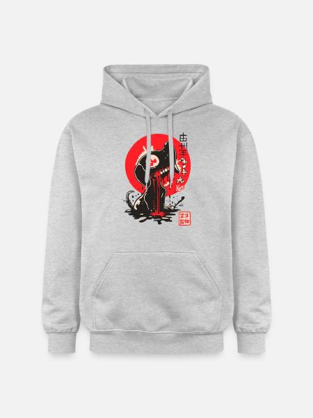 Japoński mały pies grozy - Bluza z kapturem typu unisex Gildan Softstyle® Midweight - jasnoszary melanż