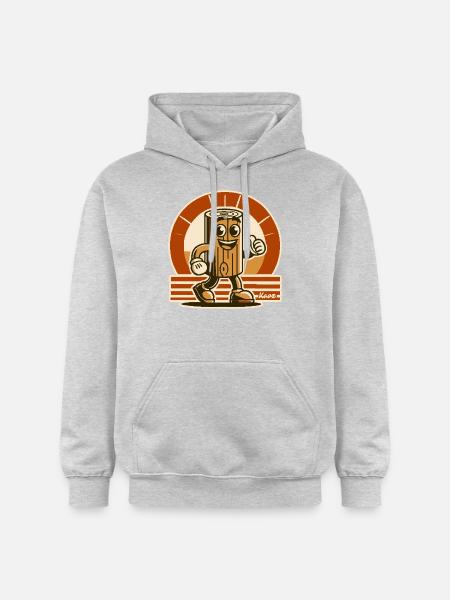 Munter træklods, sjovt stykke træ - Gildan Softstyle® Midweight unisex-hoodie - lysegrå meleret