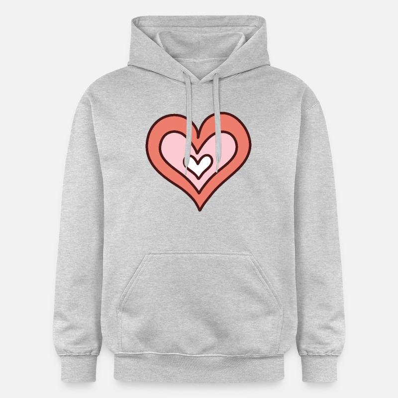 Coeur dessiné à la main - Sweat à capuche Softstyle® Gildan Unisexe - gris clair chiné