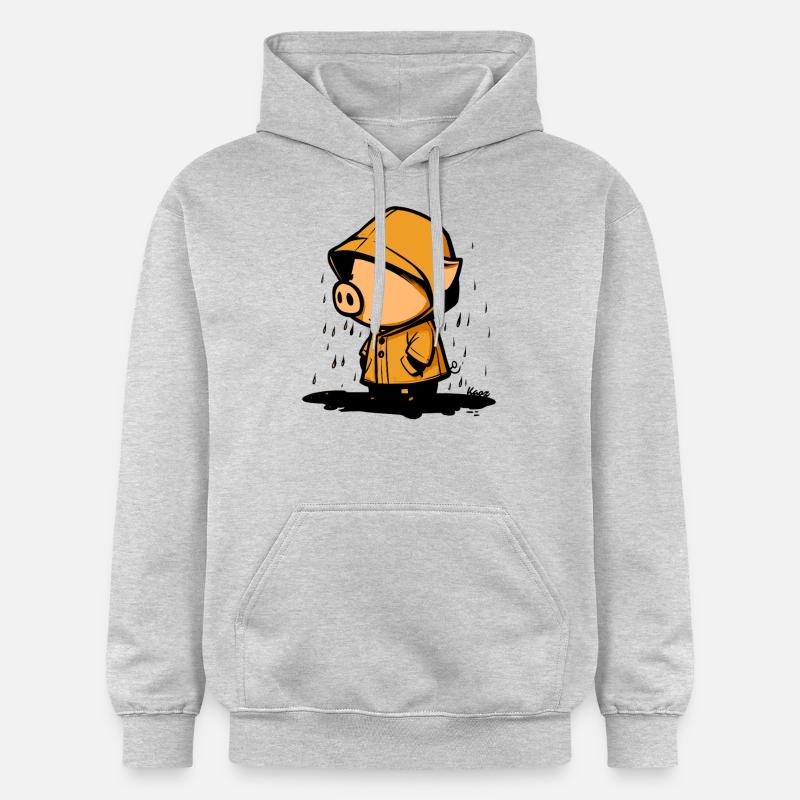 Cochon mignon en imperméable - Sweat à capuche Softstyle® Gildan Unisexe - gris clair chiné