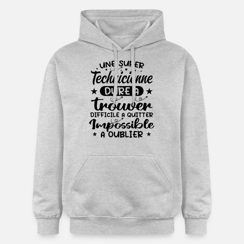 Une Super Technicienne - Cadeau technicienne - Sweat à capuche Softstyle® Gildan Unisexe - gris clair chiné