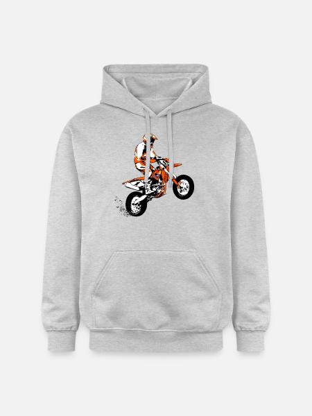 Supermoto Racer - Gildan Unisex Softstyle® Midweight Hoodie - Hellgrau meliert
