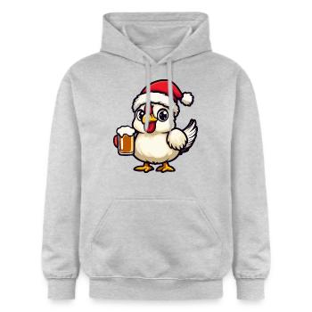 Bière de Noël au poulet - Sweat à capuche Softstyle® Gildan Unisexe - gris clair chiné - Devant - Liana (172cm) & Jaron (178cm)
