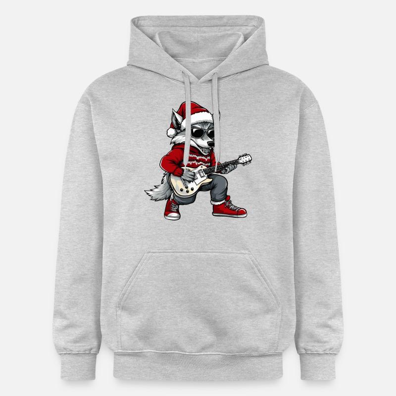 Guitare de Noël Wolf - Sweat à capuche Softstyle® Gildan Unisexe - gris clair chiné
