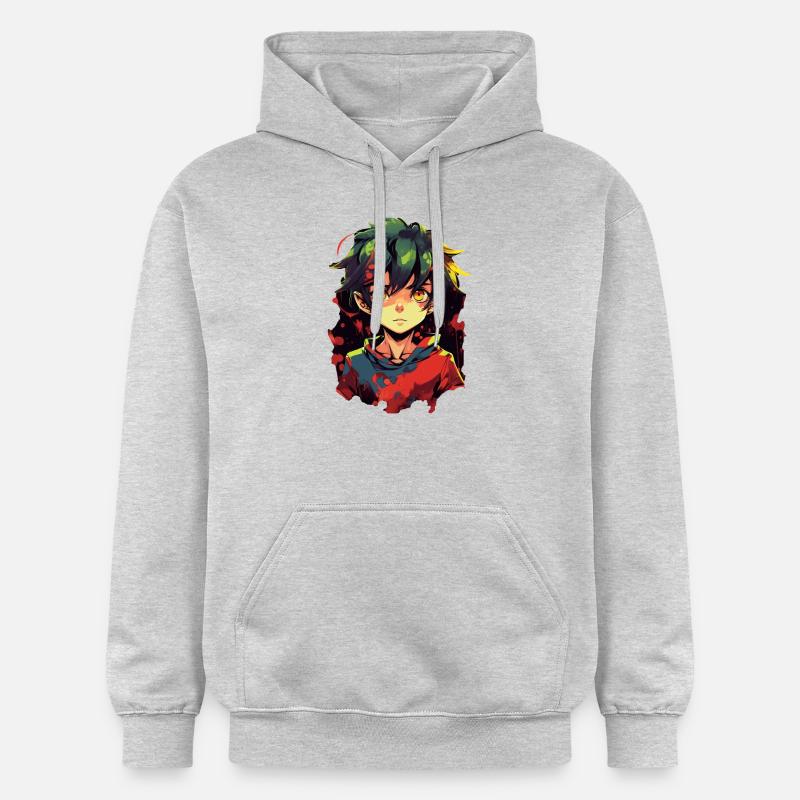 Garçon d’anime - Sweat à capuche Softstyle® Gildan Unisexe - gris clair chiné