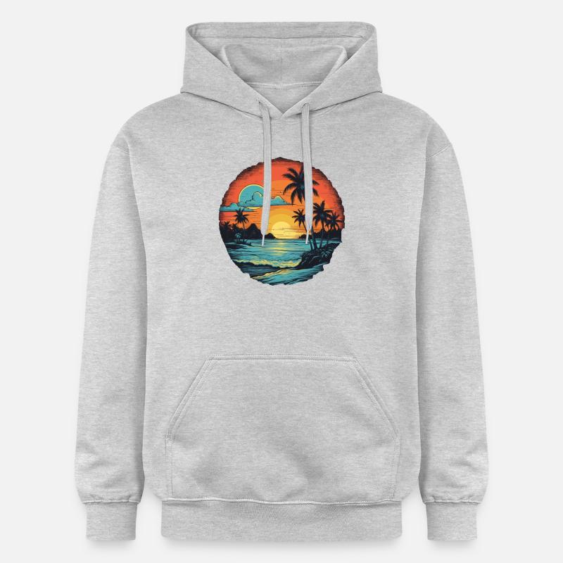 Plage - Sweat à capuche Softstyle® Gildan Unisexe - gris clair chiné