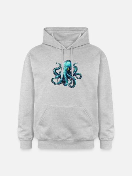 Octopus, octopus, octopus, summer, gift - Gildan Unisex Softstyle® Midweight Hoodie - light heather grey