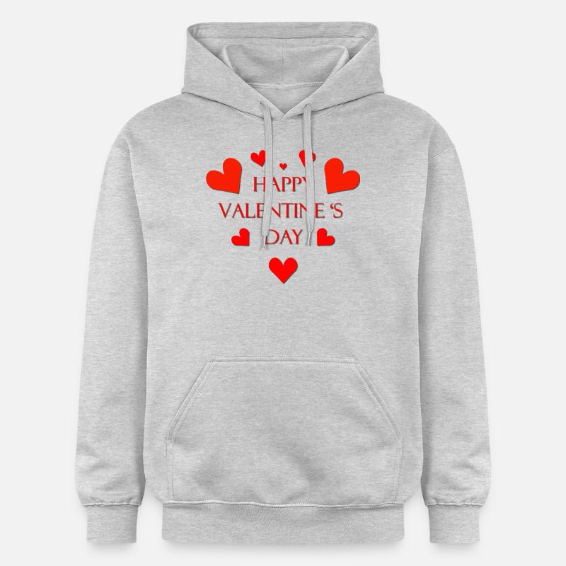 Saint-Valentin Cœurs Rouge Saint-Valentin - Sweat à capuche Softstyle® Gildan Unisexe - gris clair chiné