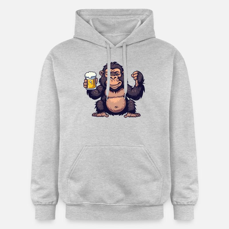 Gorilla Bier Comic Party - Gildan Unisex Softstyle® Midweight Hoodie - Hellgrau meliert