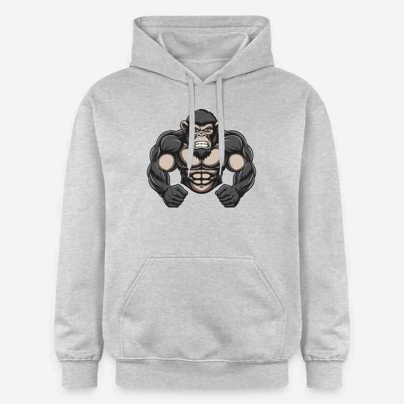 Musculation Muscles de Singe - Sweat à capuche Softstyle® Gildan Unisexe - gris clair chiné