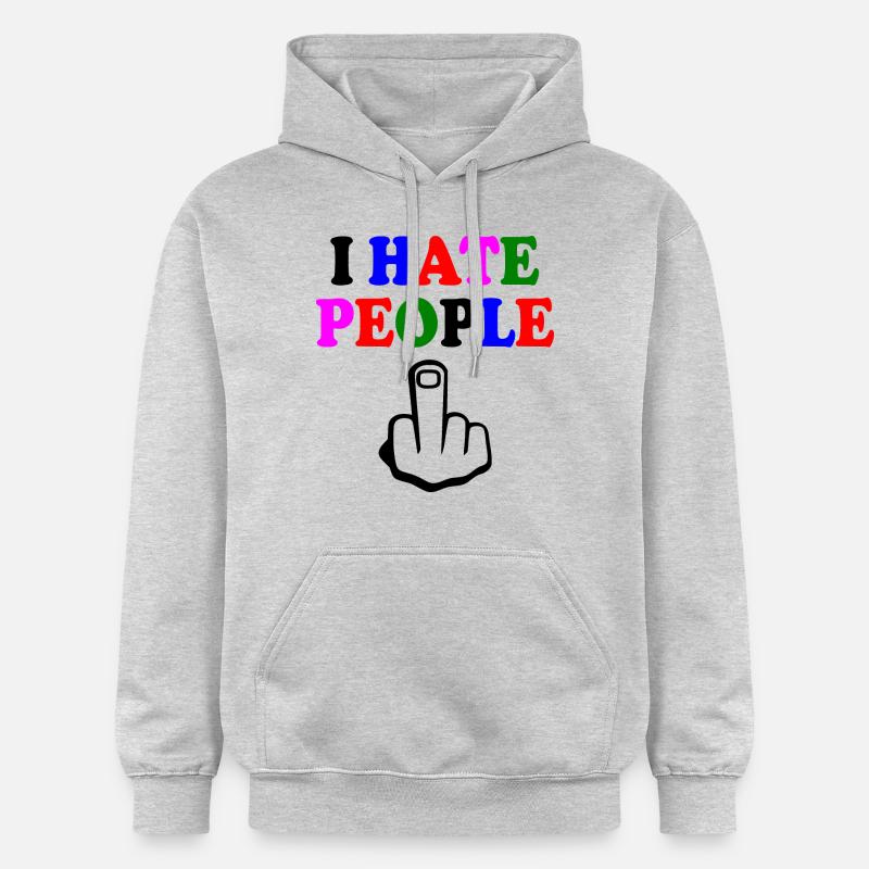 I hate people - Sweat à capuche Softstyle® Gildan Unisexe - gris clair chiné