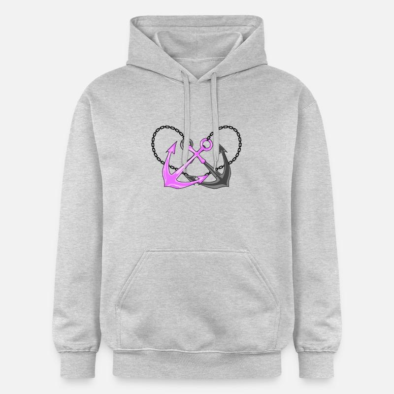 Deux ancrages - Sweat à capuche Softstyle® Gildan Unisexe - gris clair chiné