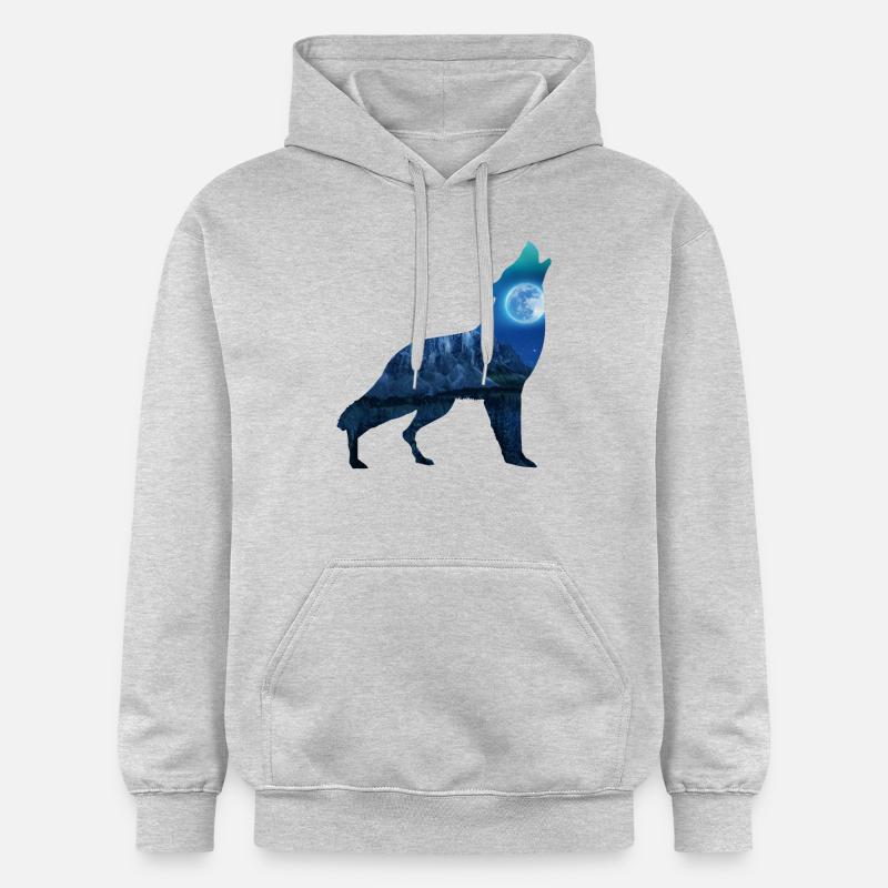 Wolf Moon - Sweat à capuche Softstyle® Gildan Unisexe - gris clair chiné