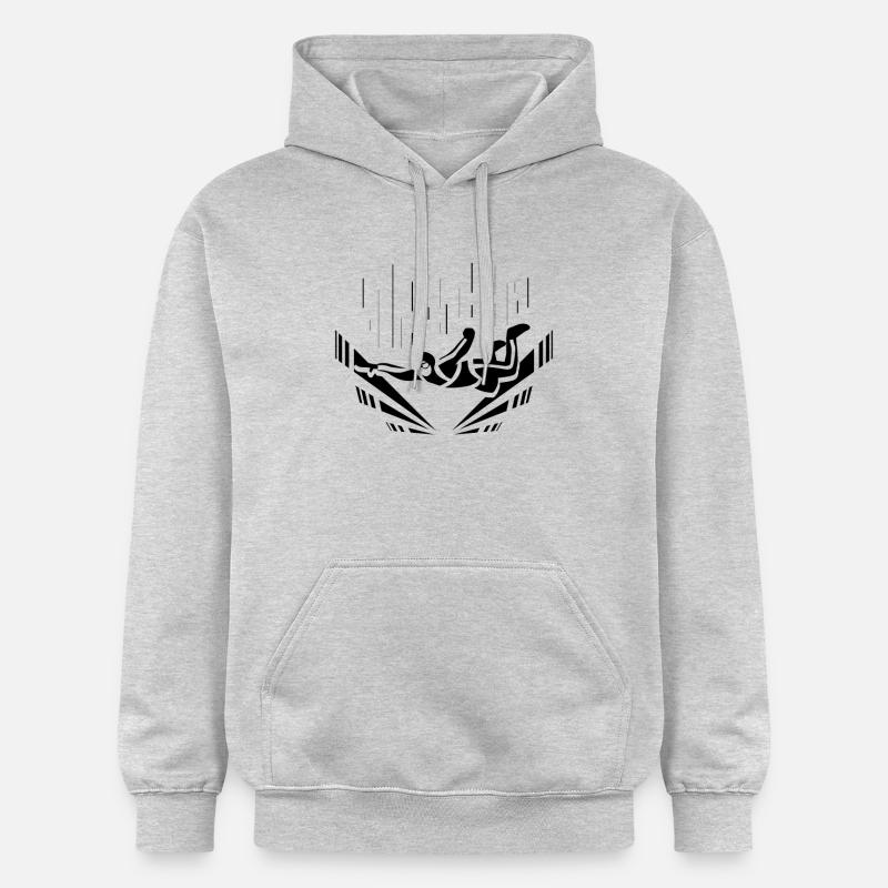 Conception de parachutiste - Sweat à capuche Softstyle® Gildan Unisexe - gris clair chiné