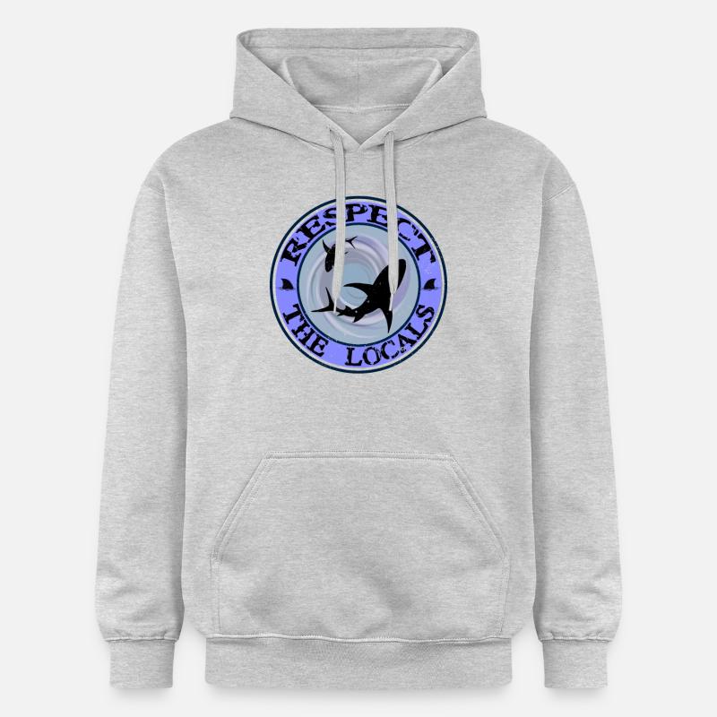 Respectez le requin local - Sweat à capuche Softstyle® Gildan Unisexe - gris clair chiné