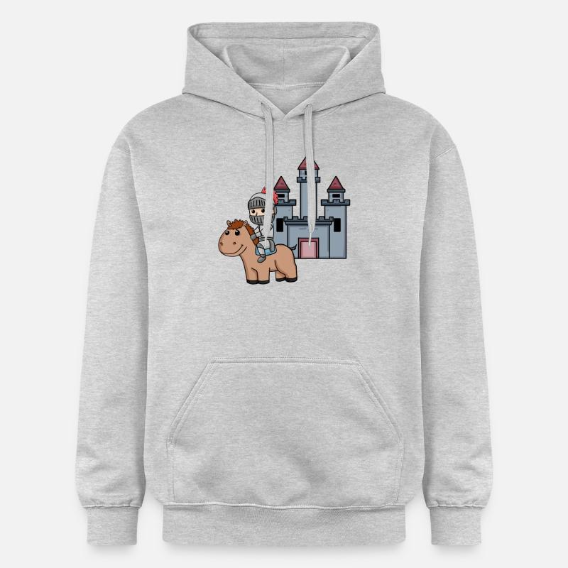 Médiévale Chevalier Château Guerrier - Sweat à capuche Softstyle® Gildan Unisexe - gris clair chiné