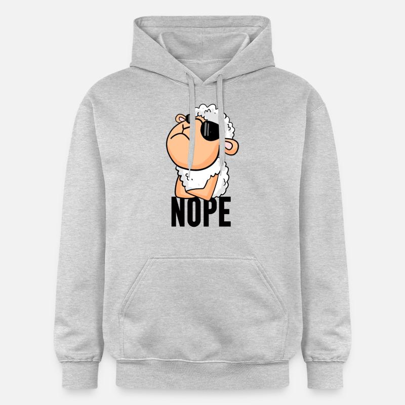 Mouton nope drôle - Sweat à capuche Softstyle® Gildan Unisexe - gris clair chiné