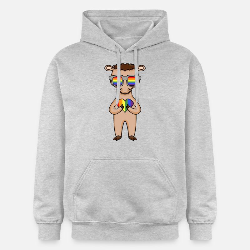LGBT Animal Camel Arc-en-ciel - Sweat à capuche Softstyle® Gildan Unisexe - gris clair chiné
