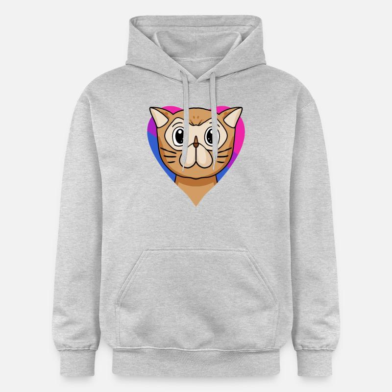 Cadeau de chat persan bisexuel - Sweat à capuche Softstyle® Gildan Unisexe - gris clair chiné