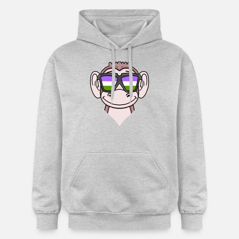 Singe Genderqueer - Sweat à capuche Softstyle® Gildan Unisexe - gris clair chiné