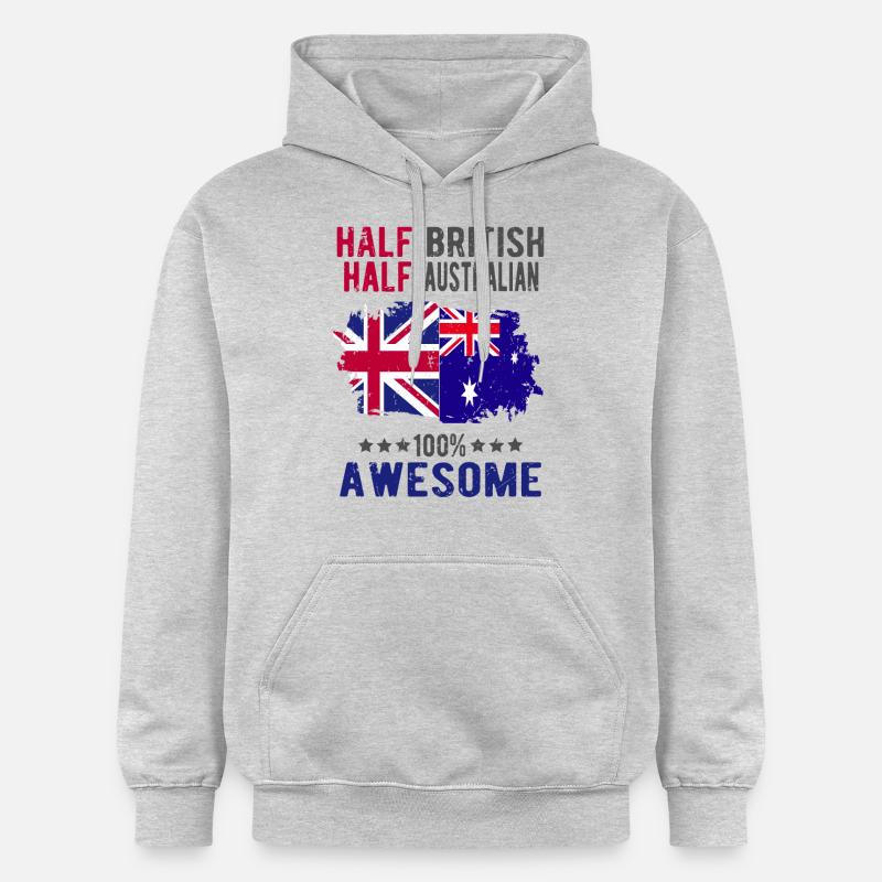 Moitié britannique moitié australien - Sweat à capuche Softstyle® Gildan Unisexe - gris clair chiné