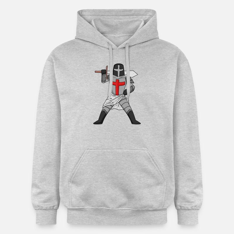 Croix de l’épée templière - Sweat à capuche Softstyle® Gildan Unisexe - gris clair chiné