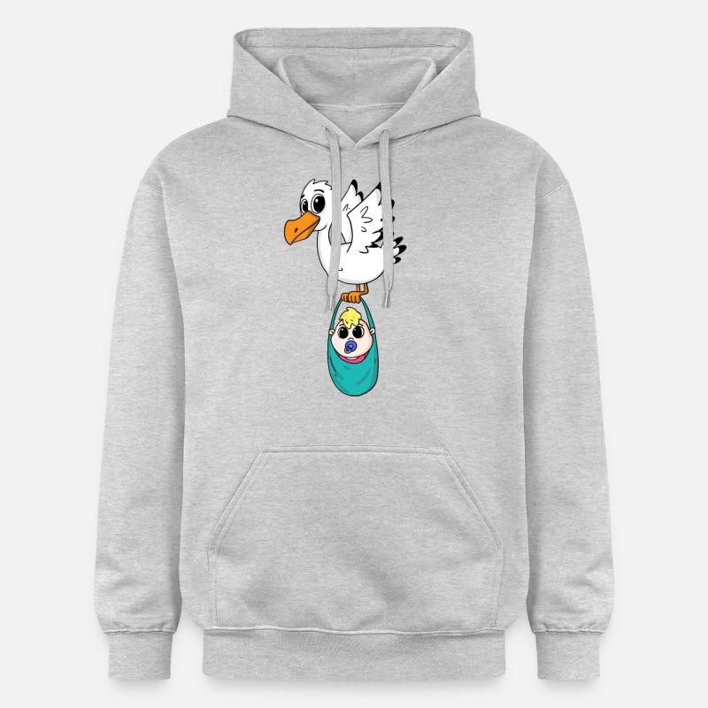 Oiseau avec grossesse de bébé - Sweat à capuche Softstyle® Gildan Unisexe - gris clair chiné