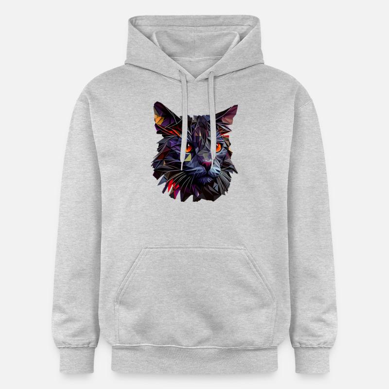 Chaton Chaton Chat Polygone Chat - Sweat à capuche Softstyle® Gildan Unisexe - gris clair chiné