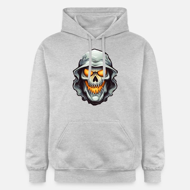 Squelette de crâne Halloween - Sweat à capuche Softstyle® Gildan Unisexe - gris clair chiné