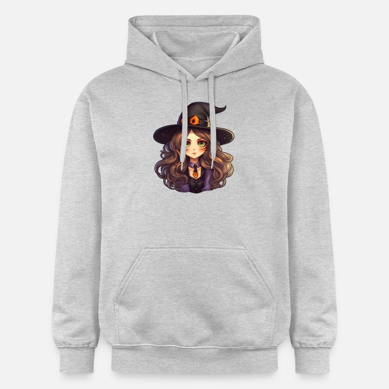 Sorcière mignonne Halloween - Sweat à capuche Softstyle® Gildan Unisexe - gris clair chiné