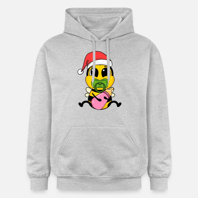Abeille bébé Noël - Sweat à capuche Softstyle® Gildan Unisexe - gris clair chiné