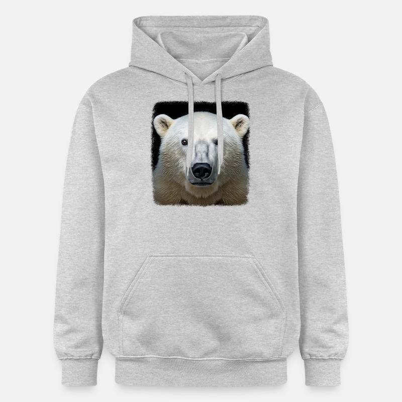 Eisbären realistic Eisbär - Gildan Unisex Softstyle® Midweight Hoodie - Hellgrau meliert