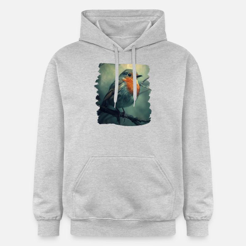 Robin Rotkehlchen - Sweat à capuche Softstyle® Gildan Unisexe - gris clair chiné