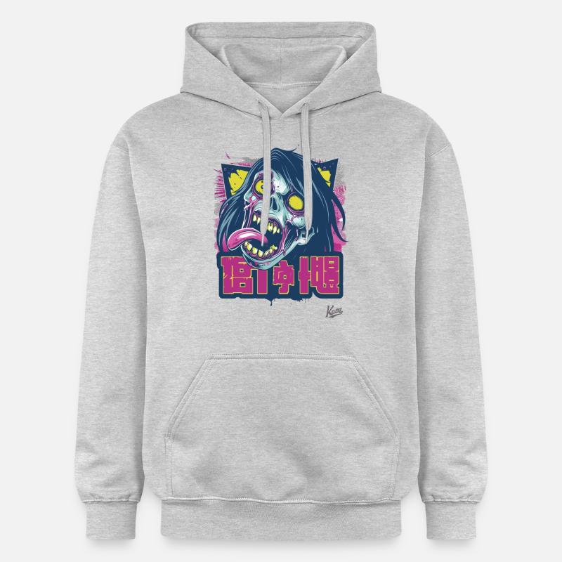 Michael le zombie d’horreur - Sweat à capuche Softstyle® Gildan Unisexe - gris clair chiné
