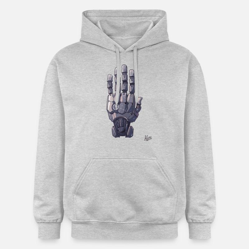 Main robot ou cyborg - Sweat à capuche Softstyle® Gildan Unisexe - gris clair chiné