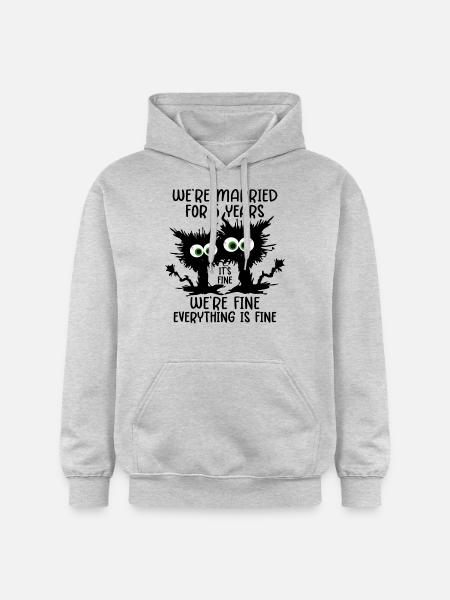 5 års gift tre bryllupsgave idé - Gildan Unisex Softstyle® Midweight Hoodie - lysgrå melert