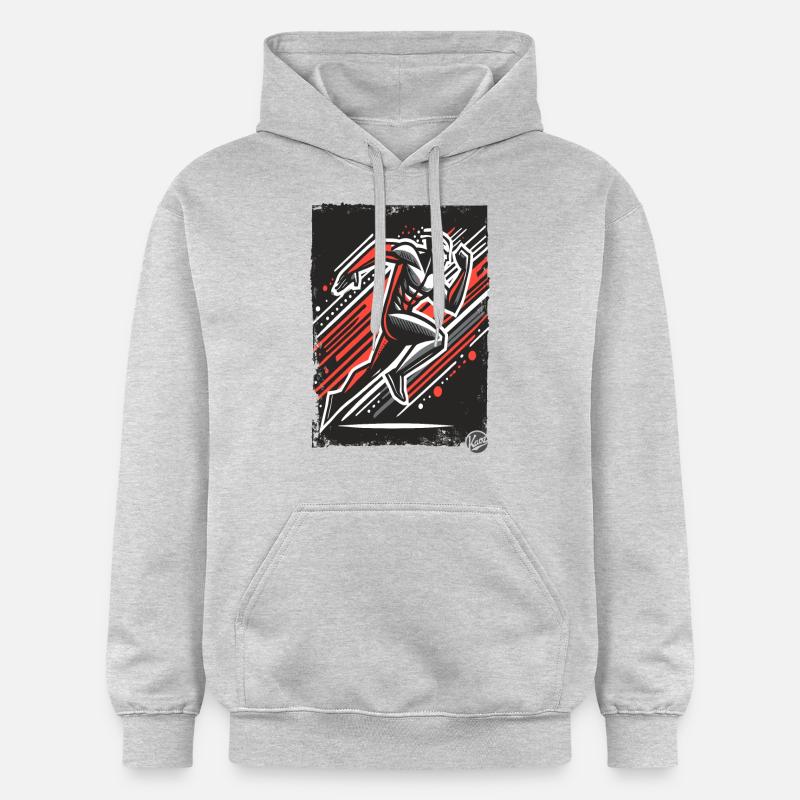 Coureur dynamique - Sweat à capuche Softstyle® Gildan Unisexe - gris clair chiné
