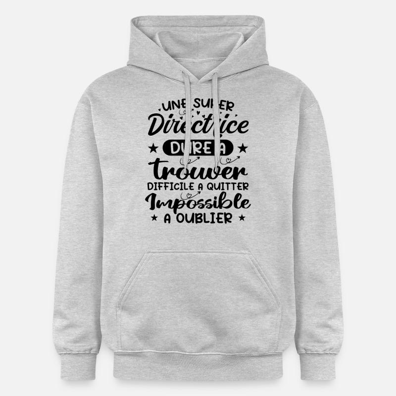 Une Super Directrice - Cadeau directrice - Sweat à capuche Softstyle® Gildan Unisexe - gris clair chiné