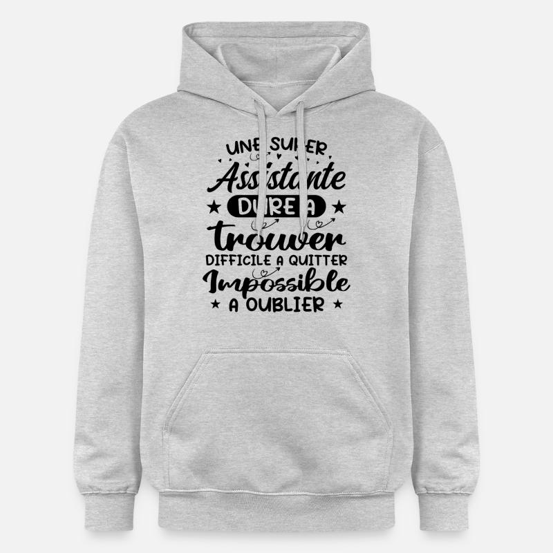Une Super Assistante - Cadeau assistante - Sweat à capuche Softstyle® Gildan Unisexe - gris clair chiné