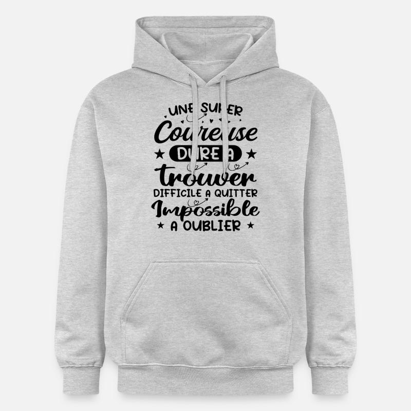 Une Super Coureuse - Cadeau coureuse - Sweat à capuche Softstyle® Gildan Unisexe - gris clair chiné