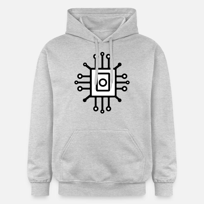 Digital Computer Chip Symbol - Gildan Unisex Softstyle® Midweight Hoodie - Hellgrau meliert