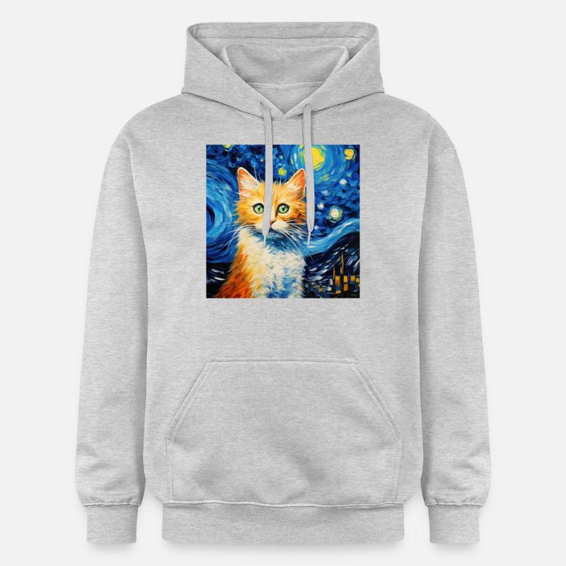 Chat, Motif De Chat - Sweat à capuche Softstyle® Gildan Unisexe - gris clair chiné