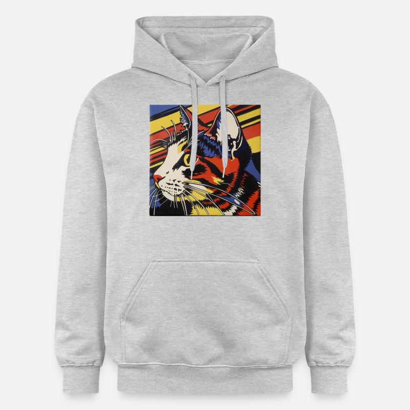 Chat, Motif De Chat - Sweat à capuche Softstyle® Gildan Unisexe - gris clair chiné