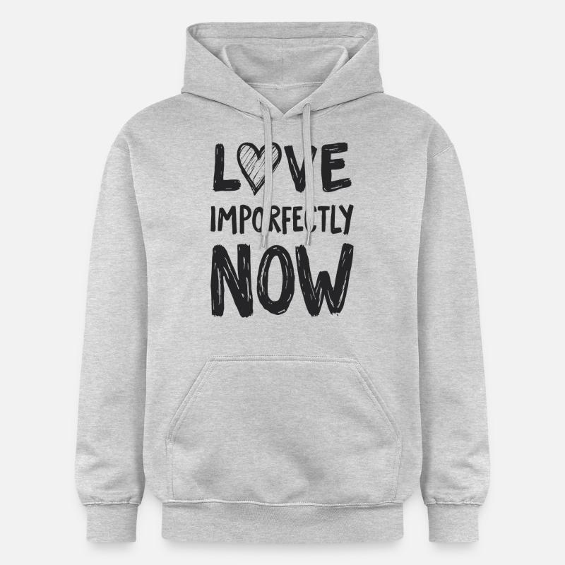 L’amour imparfait maintenant - Sweat à capuche Softstyle® Gildan Unisexe - gris clair chiné