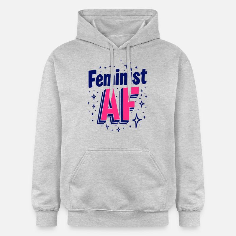 Féministe AF Déclaration Dicton - Sweat à capuche Softstyle® Gildan Unisexe - gris clair chiné