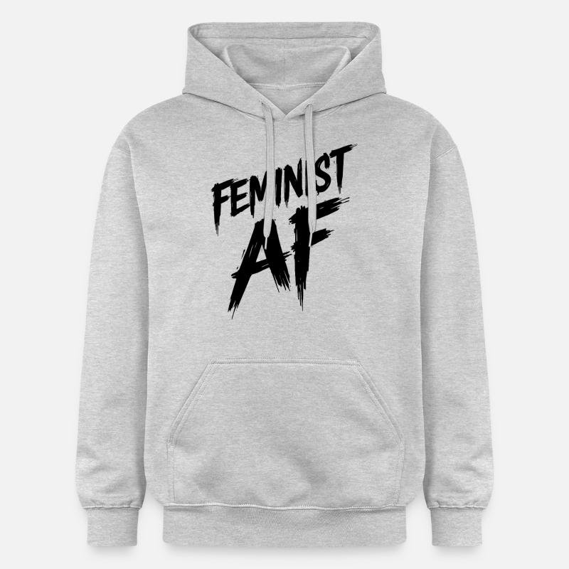 Féministe AF Déclaration Dicton - Sweat à capuche Softstyle® Gildan Unisexe - gris clair chiné