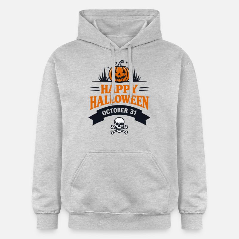 Joyeux Halloween 31 octobre - Sweat à capuche Softstyle® Gildan Unisexe - gris clair chiné