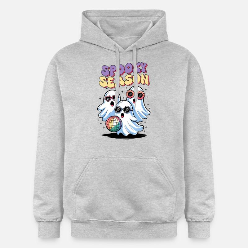 Ghost Halloween Saison effrayante - Sweat à capuche Softstyle® Gildan Unisexe - gris clair chiné